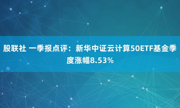 股联社 一季报点评：新华中证云计算50ETF基金季度涨幅8.53%